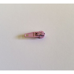Plastic zips slider-coil size 3 - pink - short puller