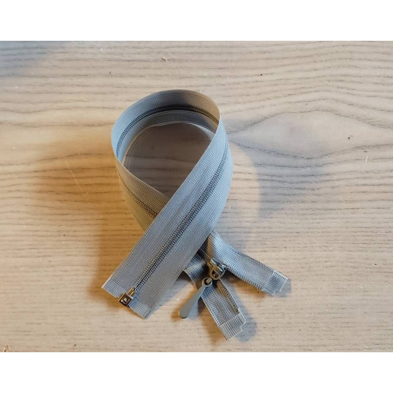 Invisible Zip 40 cm - grey - open end zip
