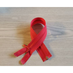 Invisible Zip 45cm - red - open end zip
