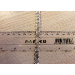 Gimp trim - brocade silver -9mm
