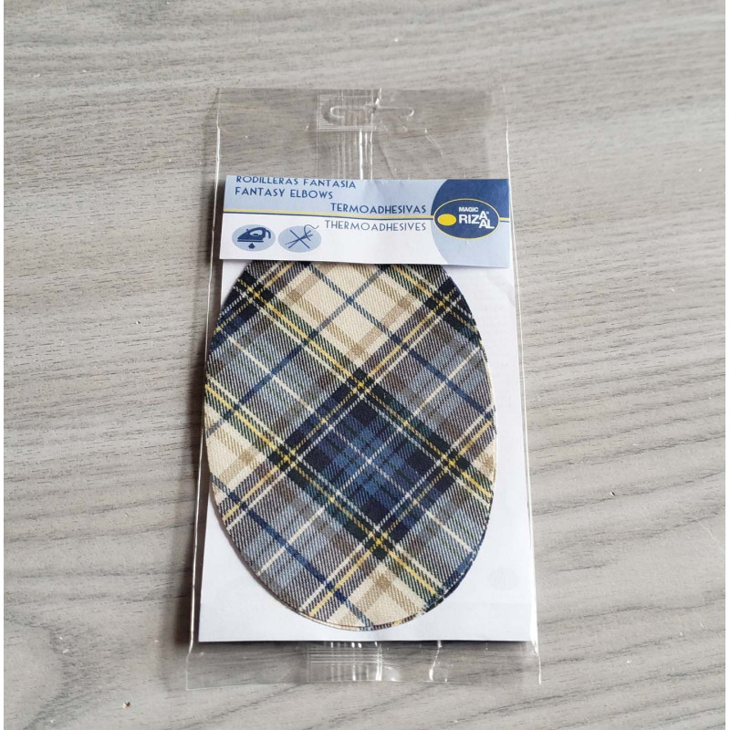 Iron-on elbow patches - tartan design1