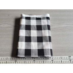 Brushed cotton fabric -  Buffalo check - white&black