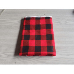 Brushed cotton fabric -  Buffalo check - red&black