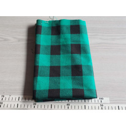 Brushed cotton fabric -  Buffalo check -green&black