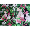 Small white parrots on black - Water resistant fabric