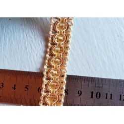 Multicolor gimp trim 18mm - gold&gold, full reel, with the ruler