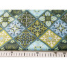 Portugal Mosaic- lime- dark grey - Water-resistant fabric