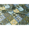 Portugal Mosaic- lime- dark grey - Water-resistant fabric