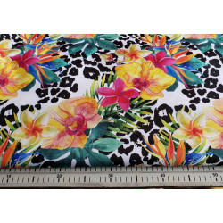 Orchids on cheetah spots - water-resistant fabric