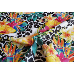 Orchids on cheetah spots - water-resistant fabric