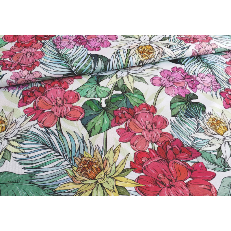 Tropical flowers - water-resistant fabric