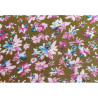 Pink Floral on mustard- viscose