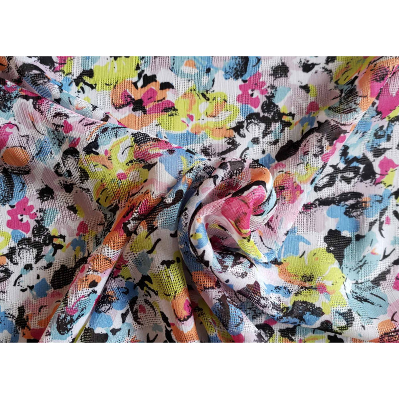 Colrful flowers - jacquard chiffon