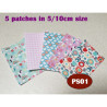 Iron-on  repair fabric - set of  5 patterned small patches