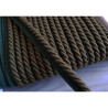 Upholstery piping cord 10mm - olive color, full reel, on grey background