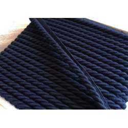 Upholstery piping cord 10mm - navy color, full reel, on grey background