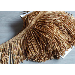 Thick bullion fringe - 150mm (6'') -  antique gold, full reel across the table