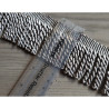 Thick bullion fringe - 60mm - silver