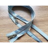 double slider nickel metal zip - light blue - 90cm