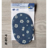 Iron-on cotton denim elbow patches - hawaiian flowers