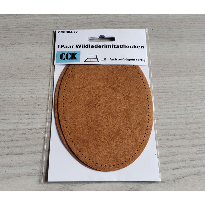 Faux suede elbow patches - light brown