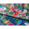 Parrots in Jungle - taupe - Water resistant fabric remnant 0.35/155cm