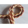 Two-tone Upholstery flanged rope  piping cord 8mm - cream&chestnut - main color - chestnut