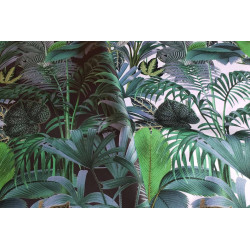 100% waterproof fabric - Palm Paradise - dark grey