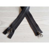 double slider metal zip - black - metal gun - 60cm