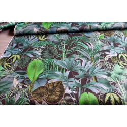 100% waterproof fabric - Palm Paradise - dark grey