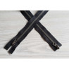 double slider metal zip - black - gun metal - 80cm