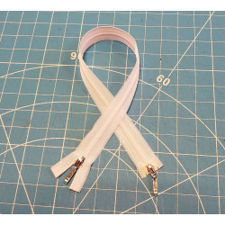 Invisible zip 35 cm -  white - double slider zip