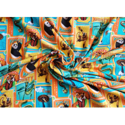 Kung Fu Panda Colourful Licensed Cotton Single Jersey super colorful pattern fabric with twist view