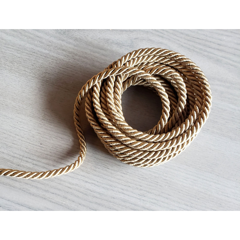 Decorative twisted rope  7mm  - beige