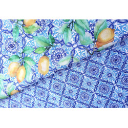 Water- repellent fabric -  Watercolour blue azulejos