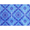 Water-resistant canvas fabric -  Watercolour blue azulejos