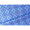 Water- repellent fabric printed in azulejos tiles in blue&white, the shot of the fabric from the bolt