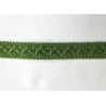 Cotton gimp trim 20mm wide in forest green color, detail shot on white background