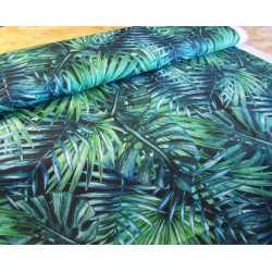 Water- resistant canvas fabric - Palm Leaves - remnant 0.35/155cm