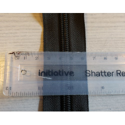 Heavy duty nylon continuous zip  - black size 8, zip tape with the ruler