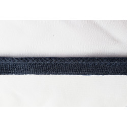 Marl denim blue Insertion cord with braided cord look, close-up capture on the white backround