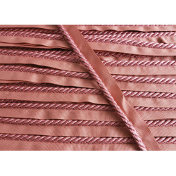 Flanged insertion cord, 5mm wide in beautiful dusky pink color, view on  full reel