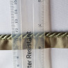 Flanged insertion cord, 5mm wide in beautiful sage color on white background with ruler