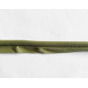 Plain, olive green flanged piping cord on white background