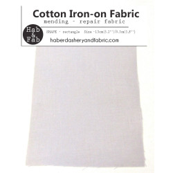 Cotton iron-on repair fabric sheet in grey. The size of the patch is 10cm/14cm
