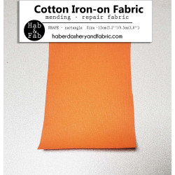 Iron-on repair fabric sheet - intense orange color, the patch is 10/14,5cm size