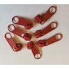 zip slider-coil size 5  with long puller in burgundy color. Set of 5 zip sliders