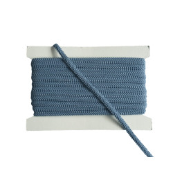Scroll upholstery braid, 9mm wide  in  frost blue color, full reel on white background