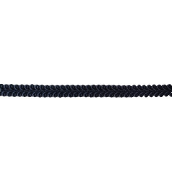 Scroll upholstery braid, 9mm wide  in  navy color, on white background