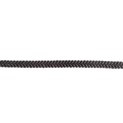 Scroll upholstery braid, 9mm wide  in  dark grey color, on white background